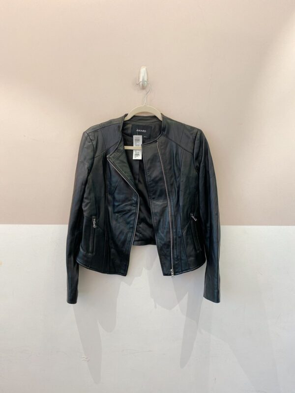 Jaqueta preta couro 40