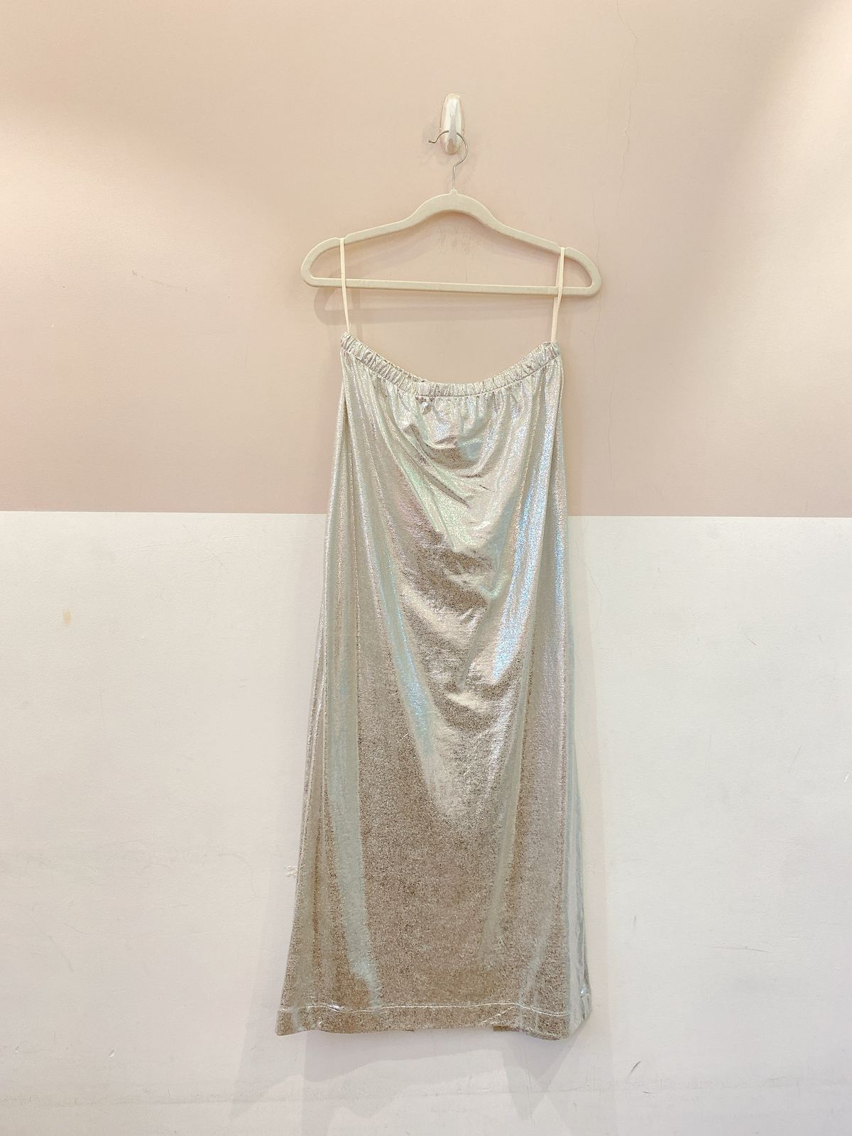 Saia midi metalizada prata Caché 40 - Imagem 2