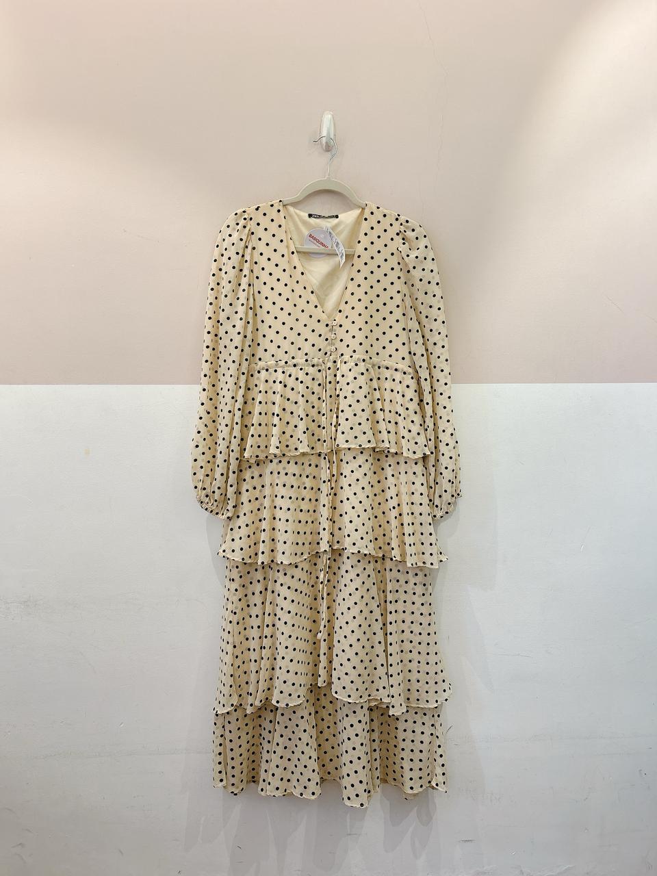 Vestido midi bege Zara P - Imagem 2