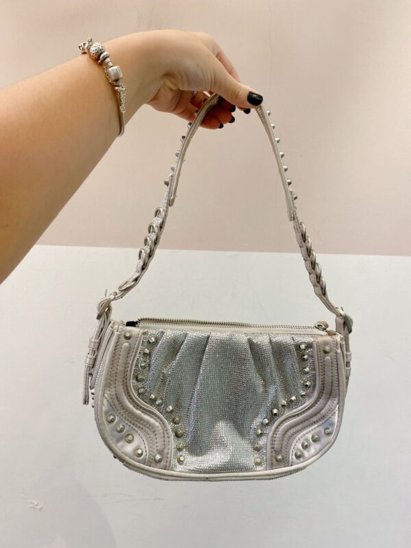 Bolsa brilhosa prata Zara