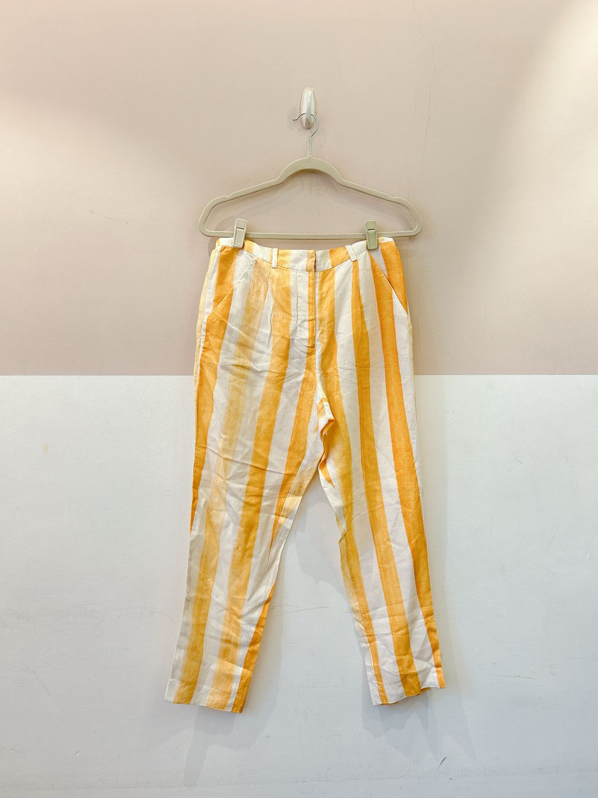 Calça linho listrada amarelo BDLN 38 - Imagem 2