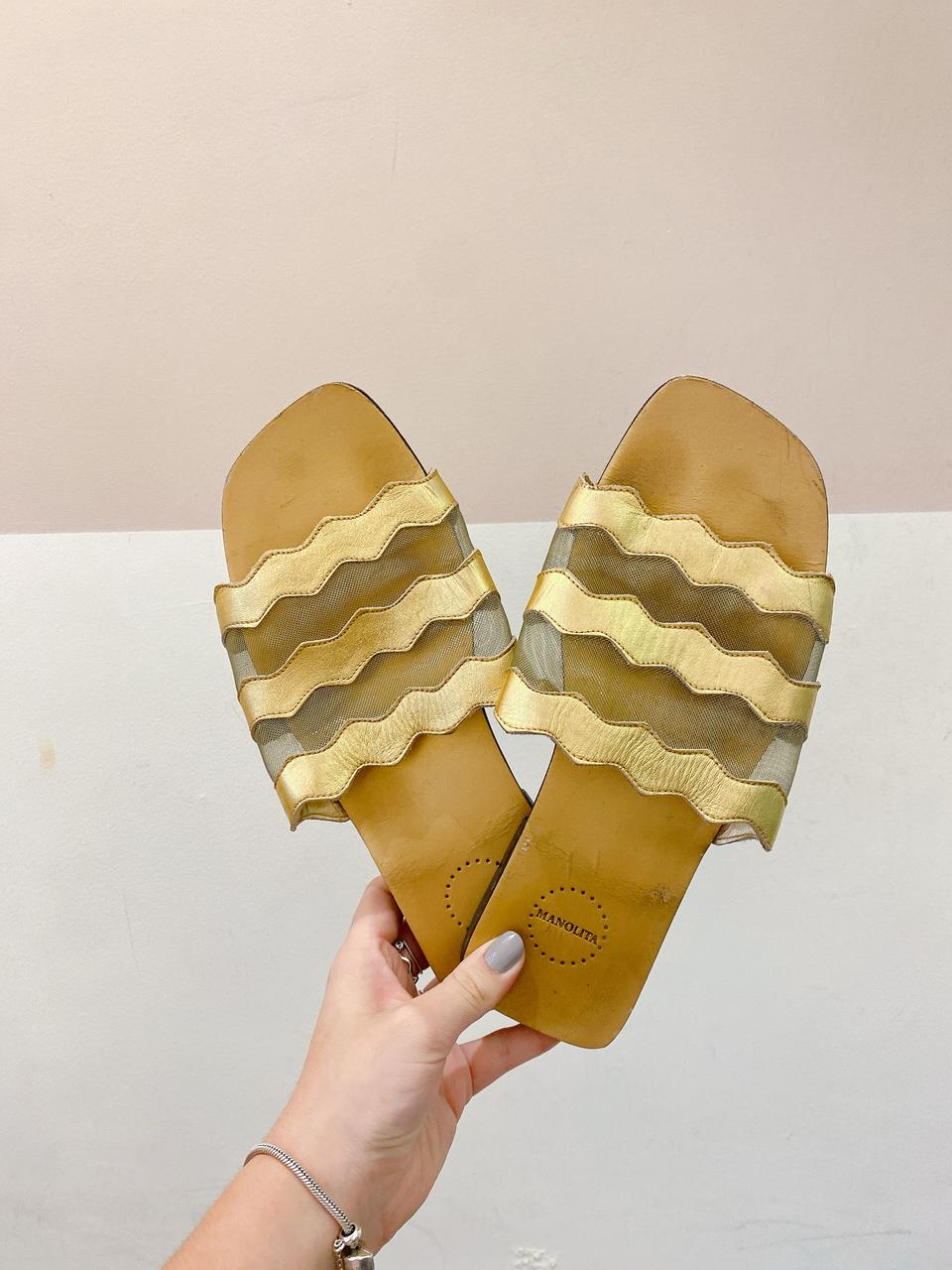 Rasteirinha dourado Mannolita 37 - Imagem 2