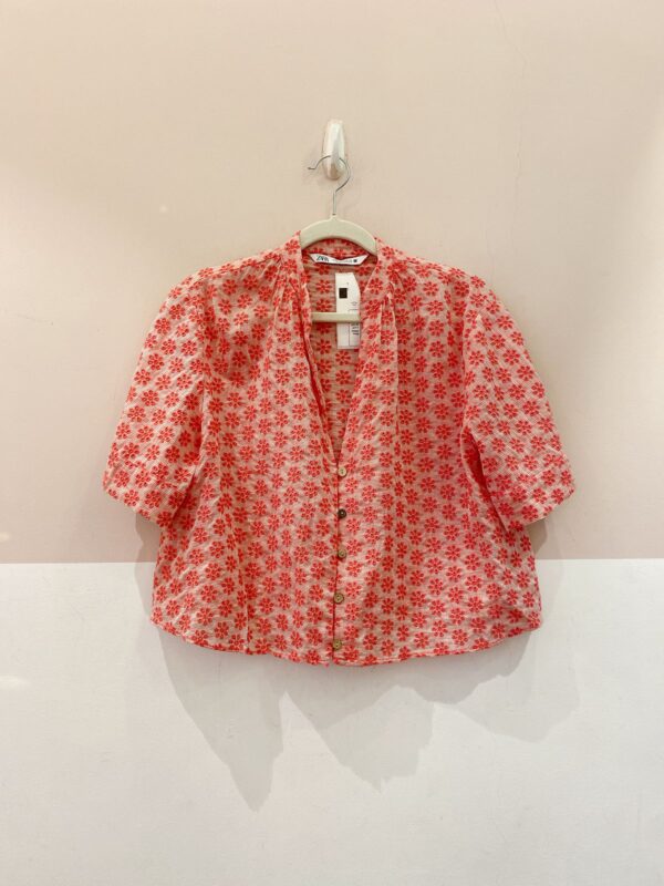 Blusa laise rosa flores Zara M