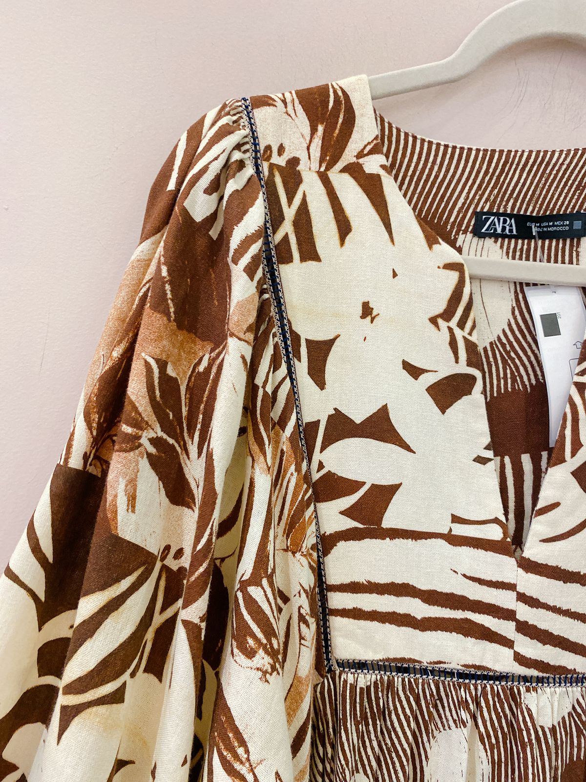 Vestido estampado flores Zara M - Imagem 4