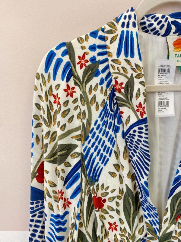 Vestido midi estampa floral Farm Rio P - Imagem 3
