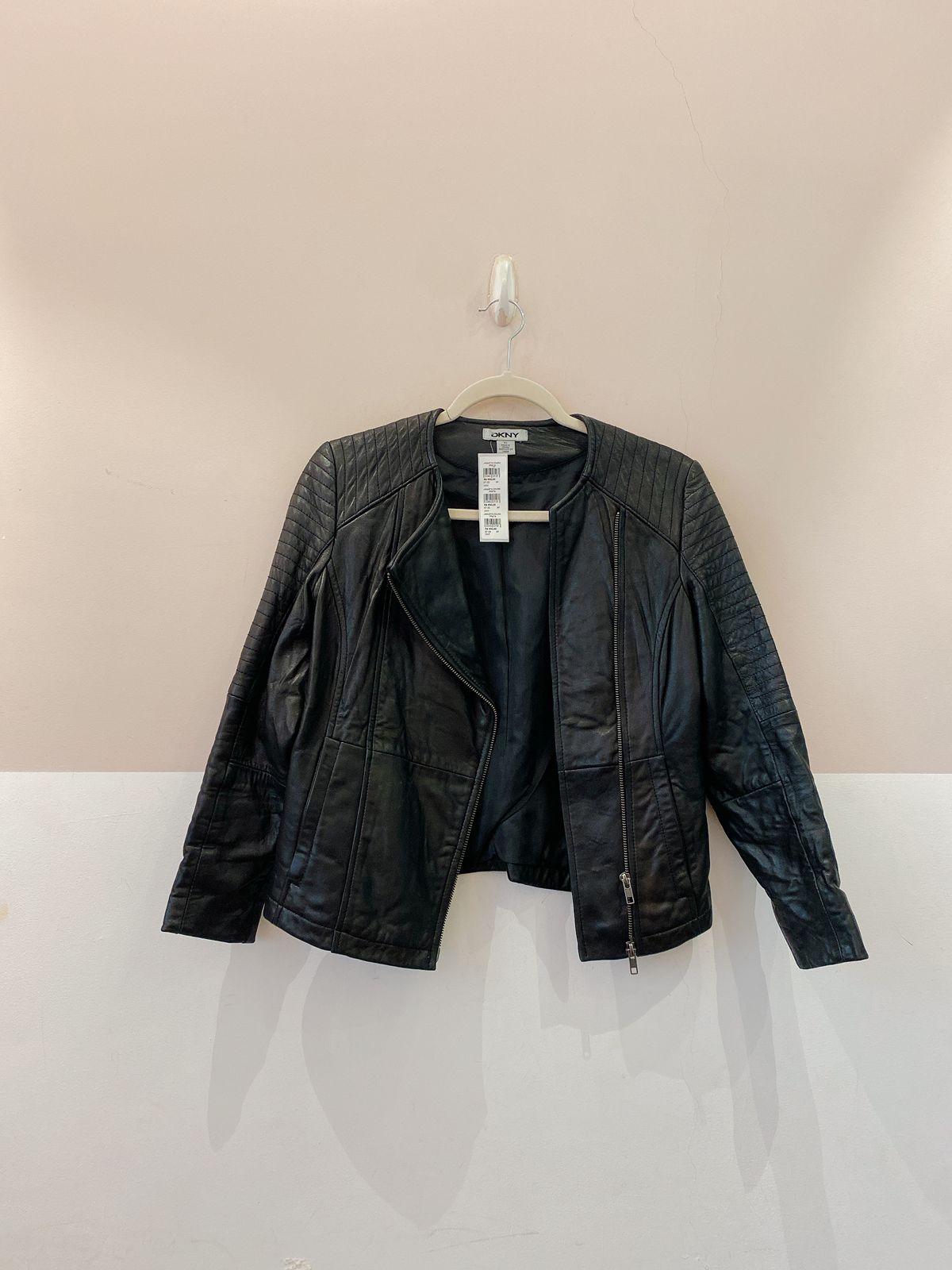 Jaqueta couro preta DKNY PP - Imagem 2