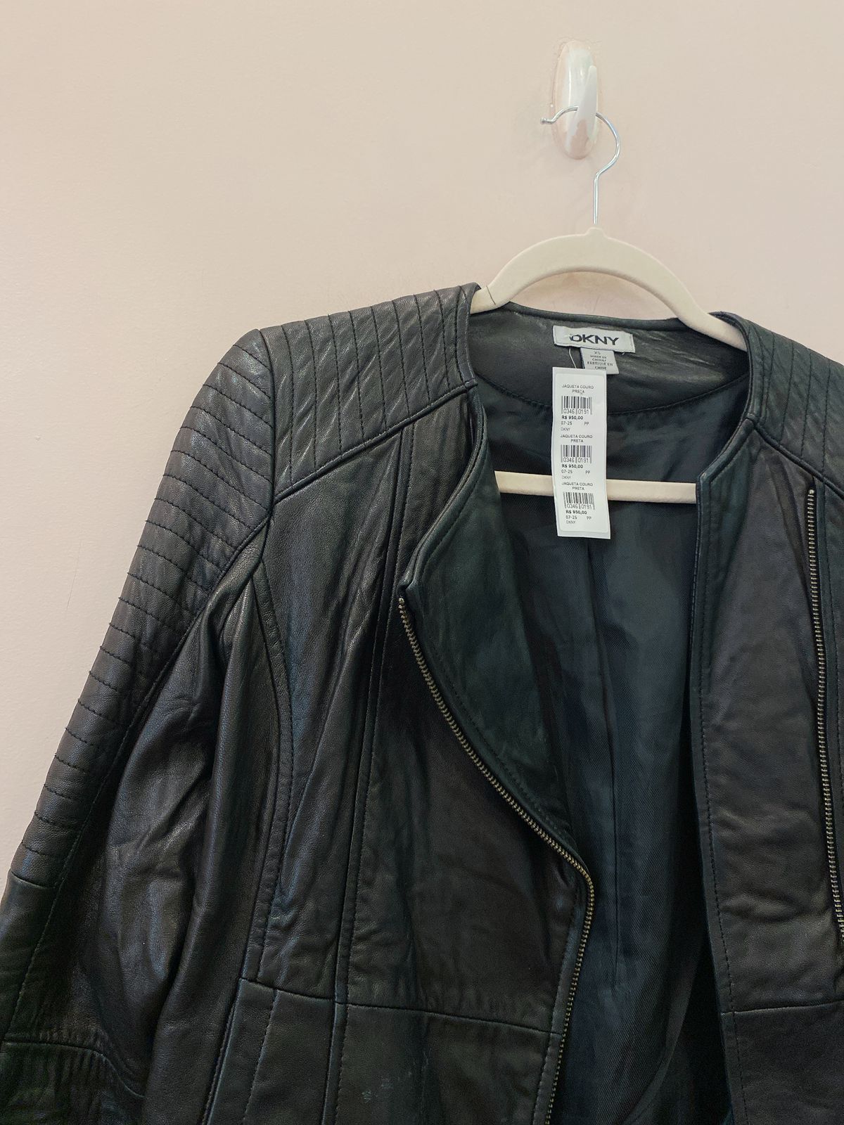 Jaqueta couro preta DKNY PP - Imagem 4