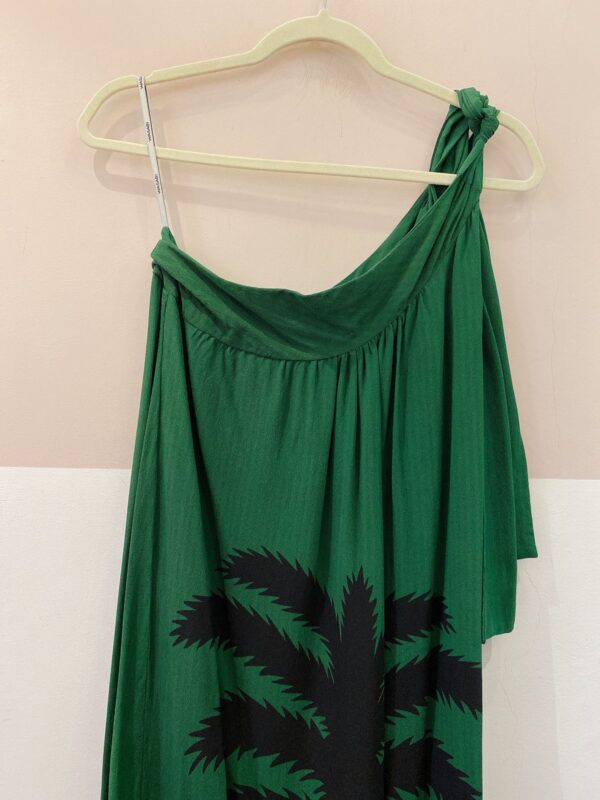 Vestido longa seda verde Wasabi M - Imagem 3