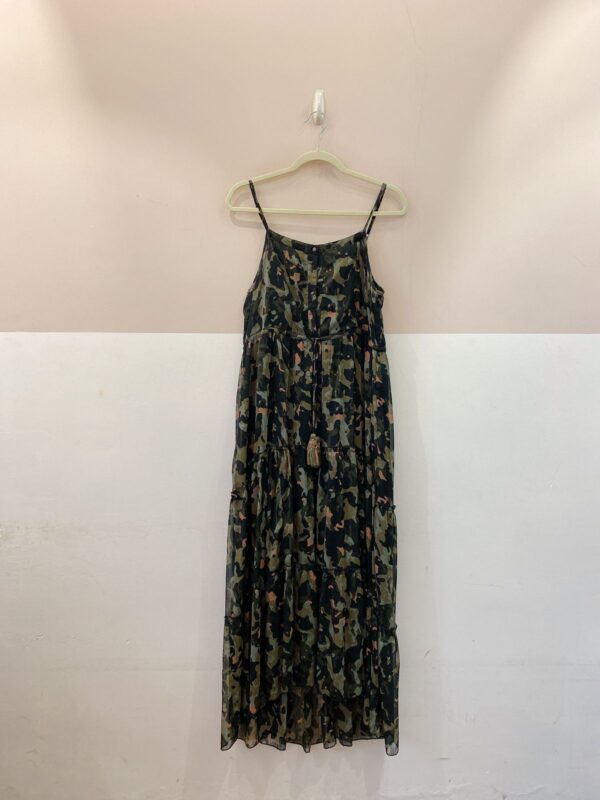 Vestido midi camuflado verde Farm M