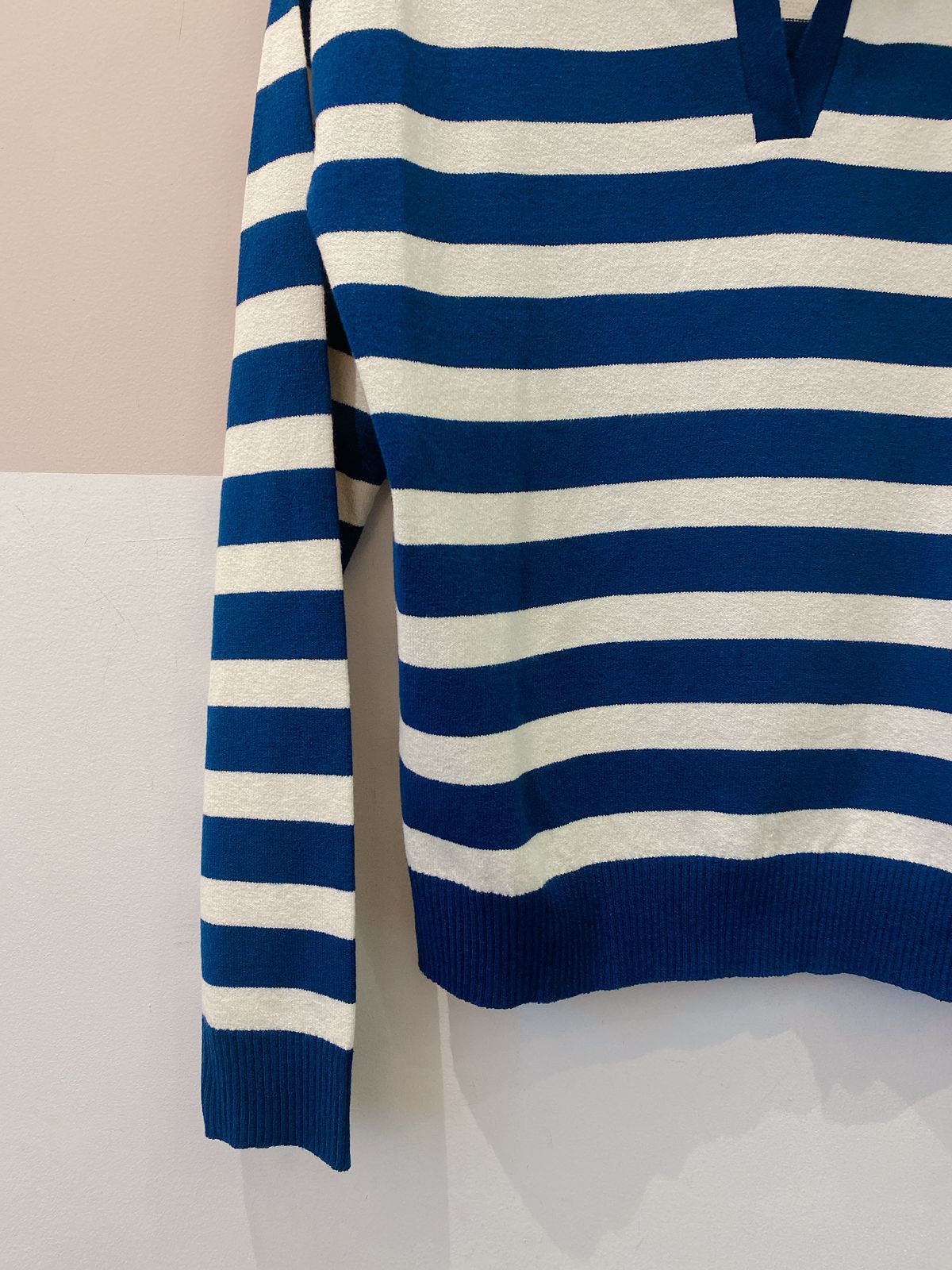 Blusa tricot listrada azul Dupla G - Imagem 6