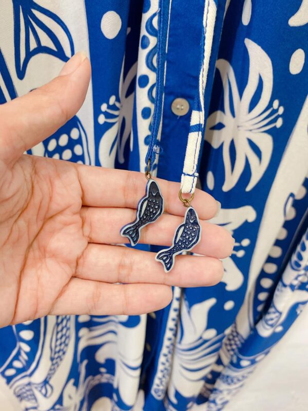 Vestido longo estampa azul Farm M - Imagem 7