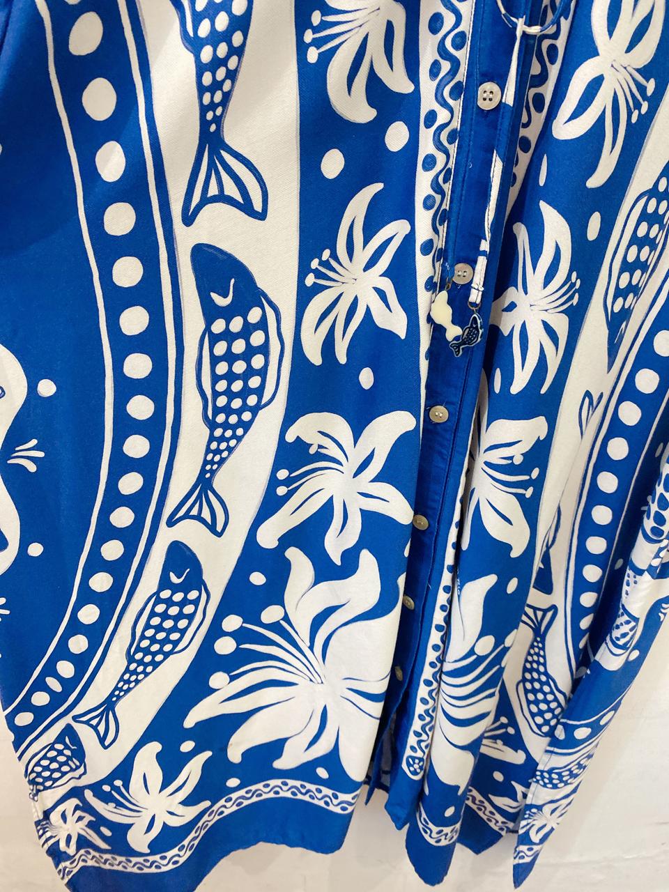 Vestido longo estampa azul Farm M - Imagem 6