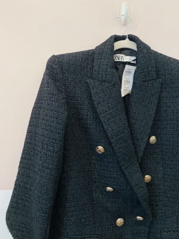Blazer tweed preto Zara M - Imagem 3