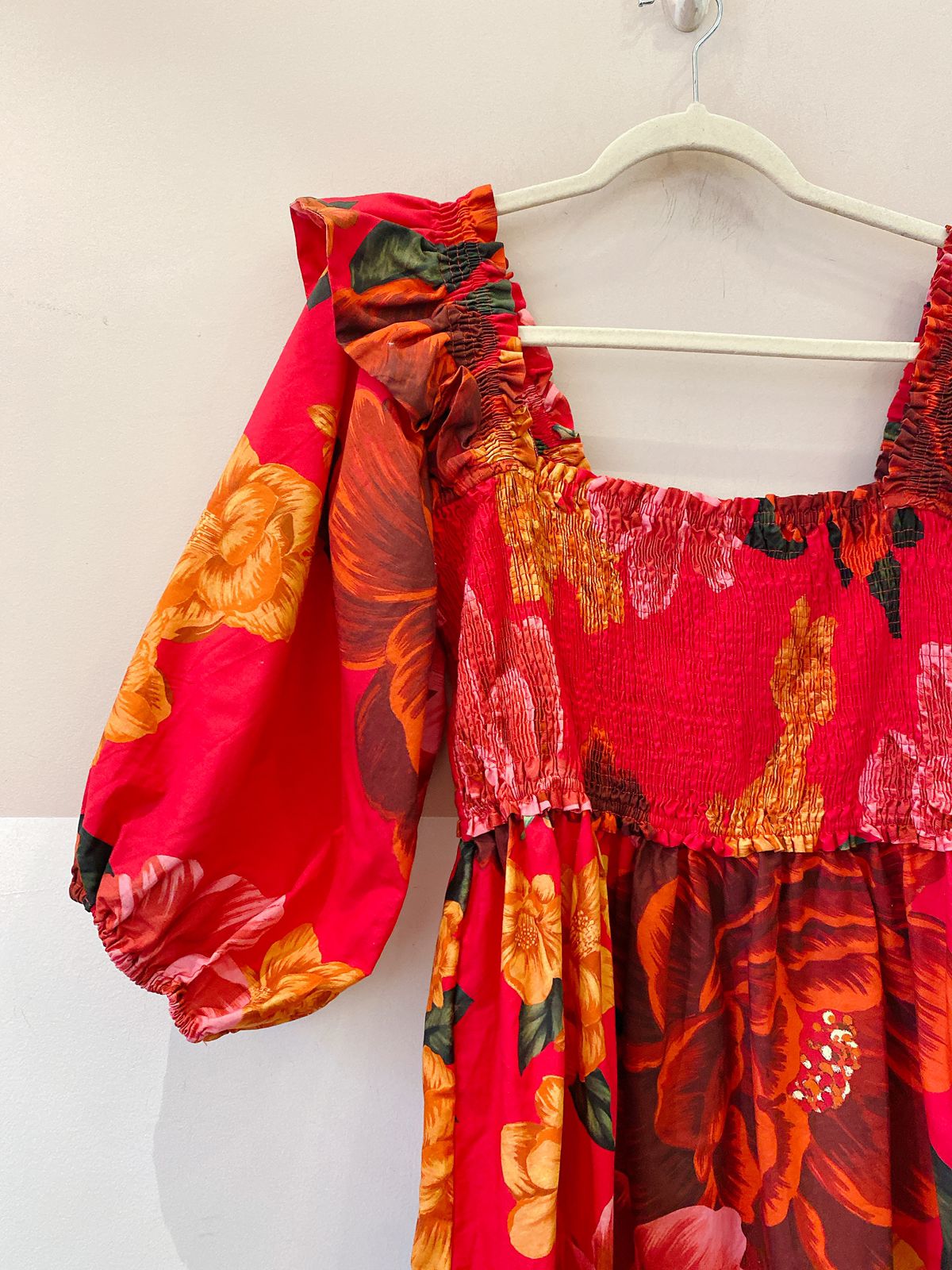 Vestido rosa florido Farm GG - Imagem 4