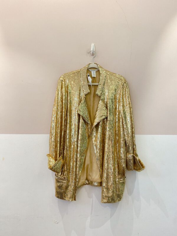 Blazer dourado paête DVF 40