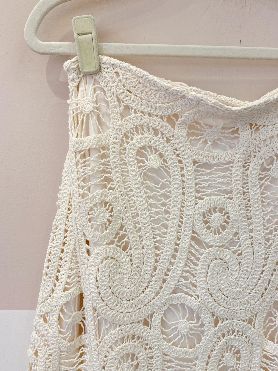 Saia crochet branca Zara P - Imagem 4