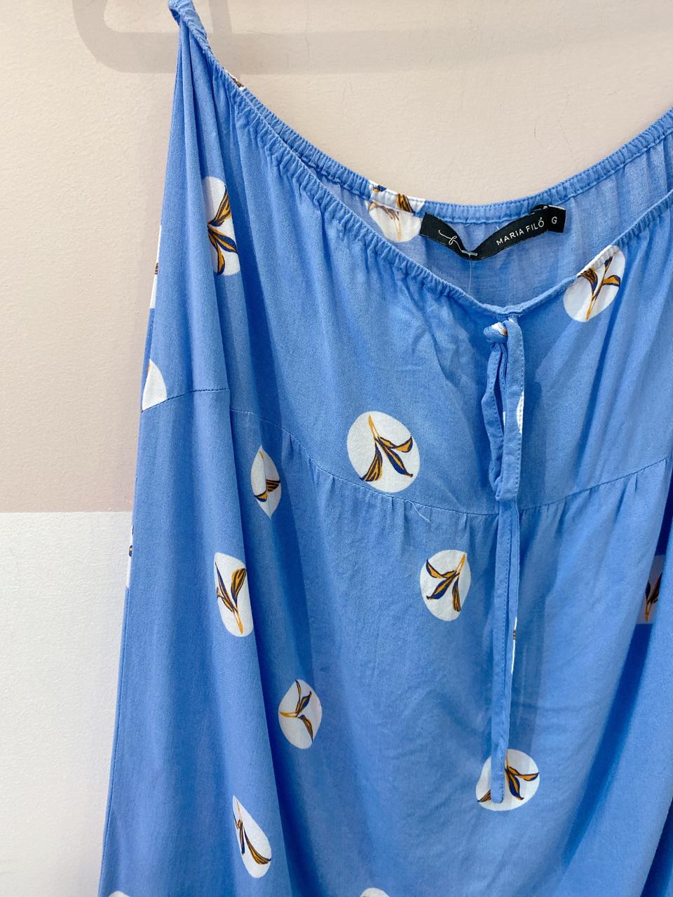 Saia azul estampada Maria Filó G - Imagem 4