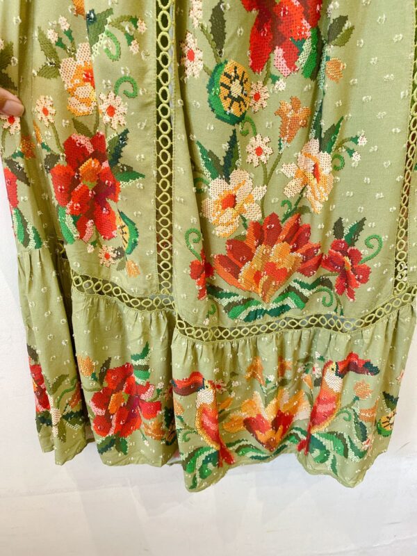 Saia midi verde floral Farm PP - Imagem 5