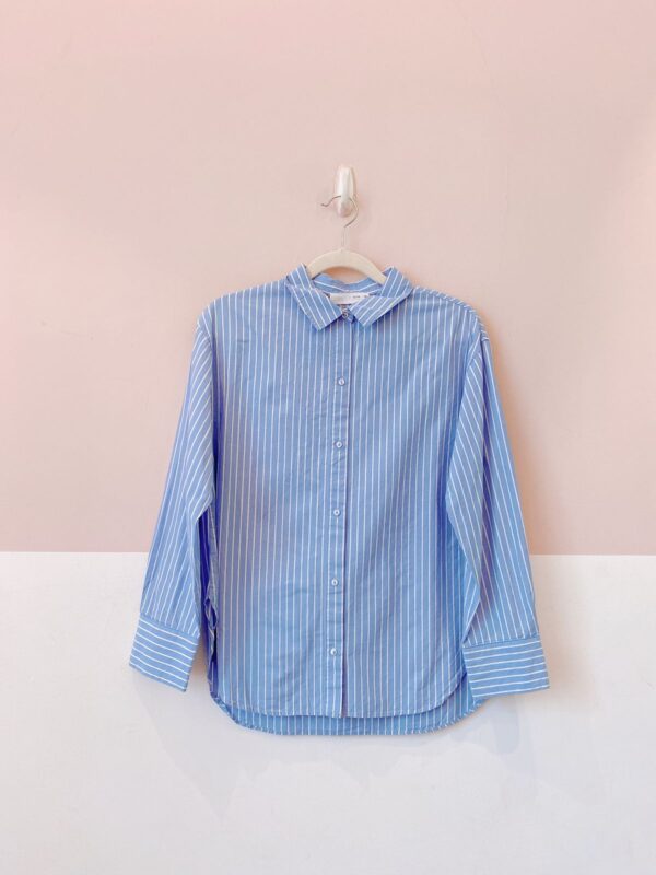 Camisa azul listrada Zara PP