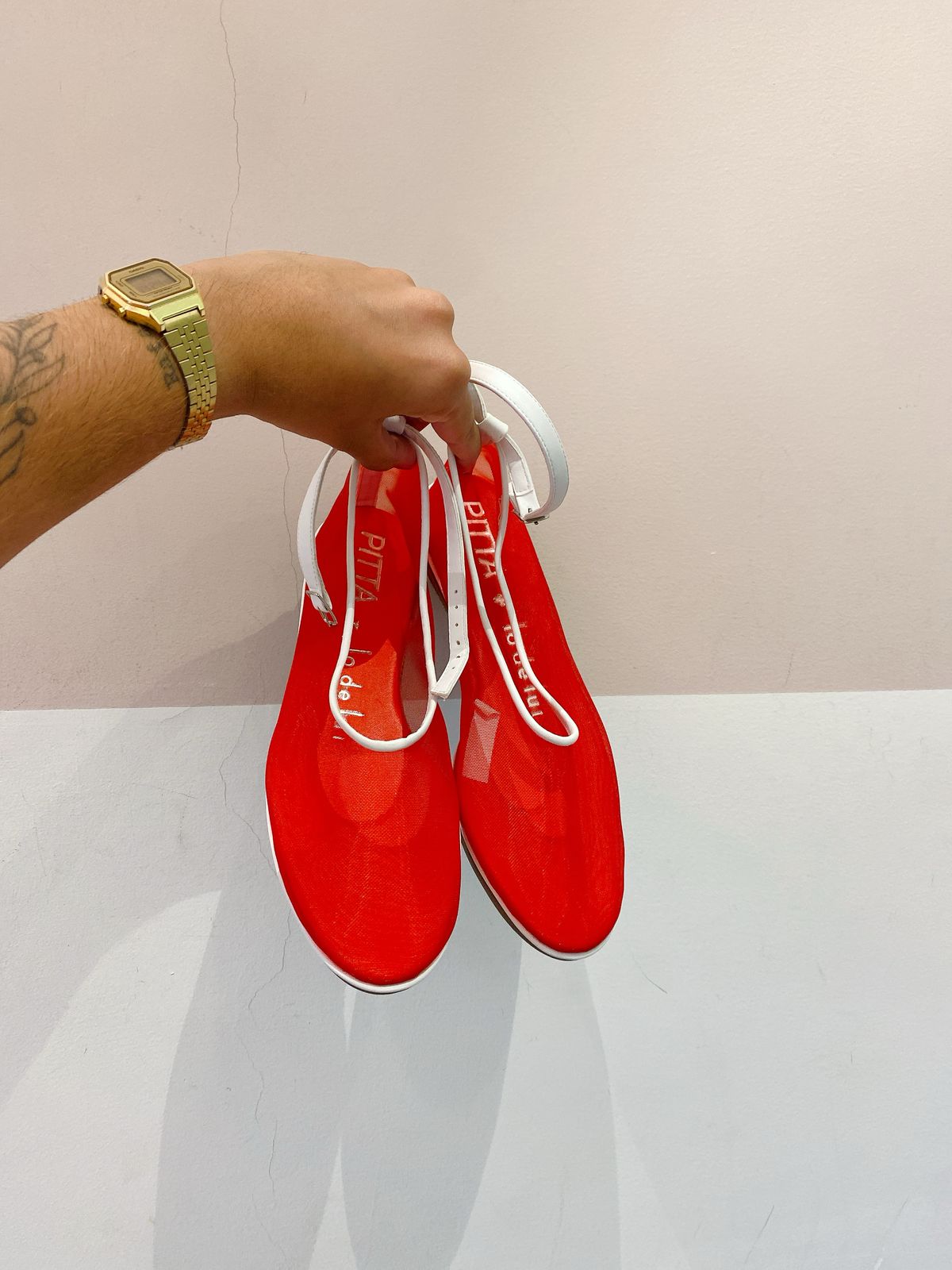 Sapatilha tule vermelha c/ branco Pitta + Lo de Lui 35 - Imagem 2