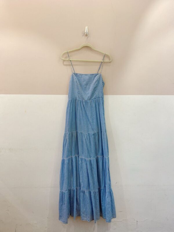 Vestido Dress To listrado azul/branco M