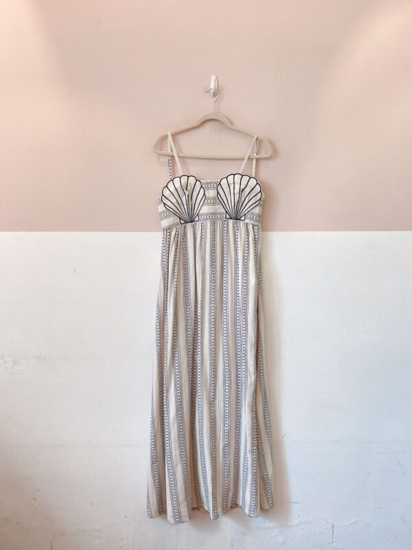 Vestido longo off busto conchas Peepou M