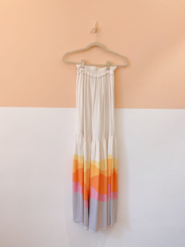 Saia longa off barra colorida Dress To P