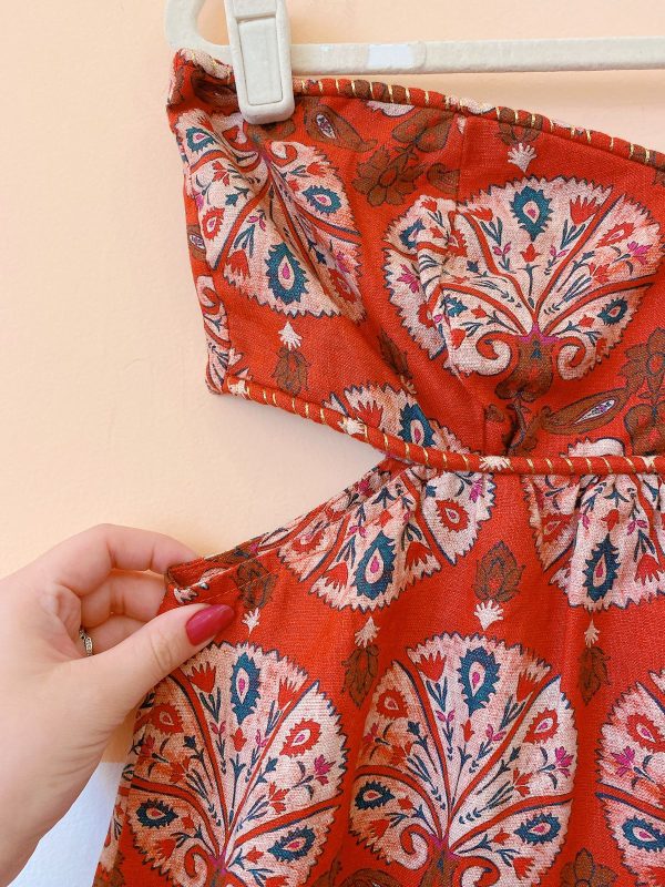 Vestido vermelho estampado Maria Filó G - Imagem 4